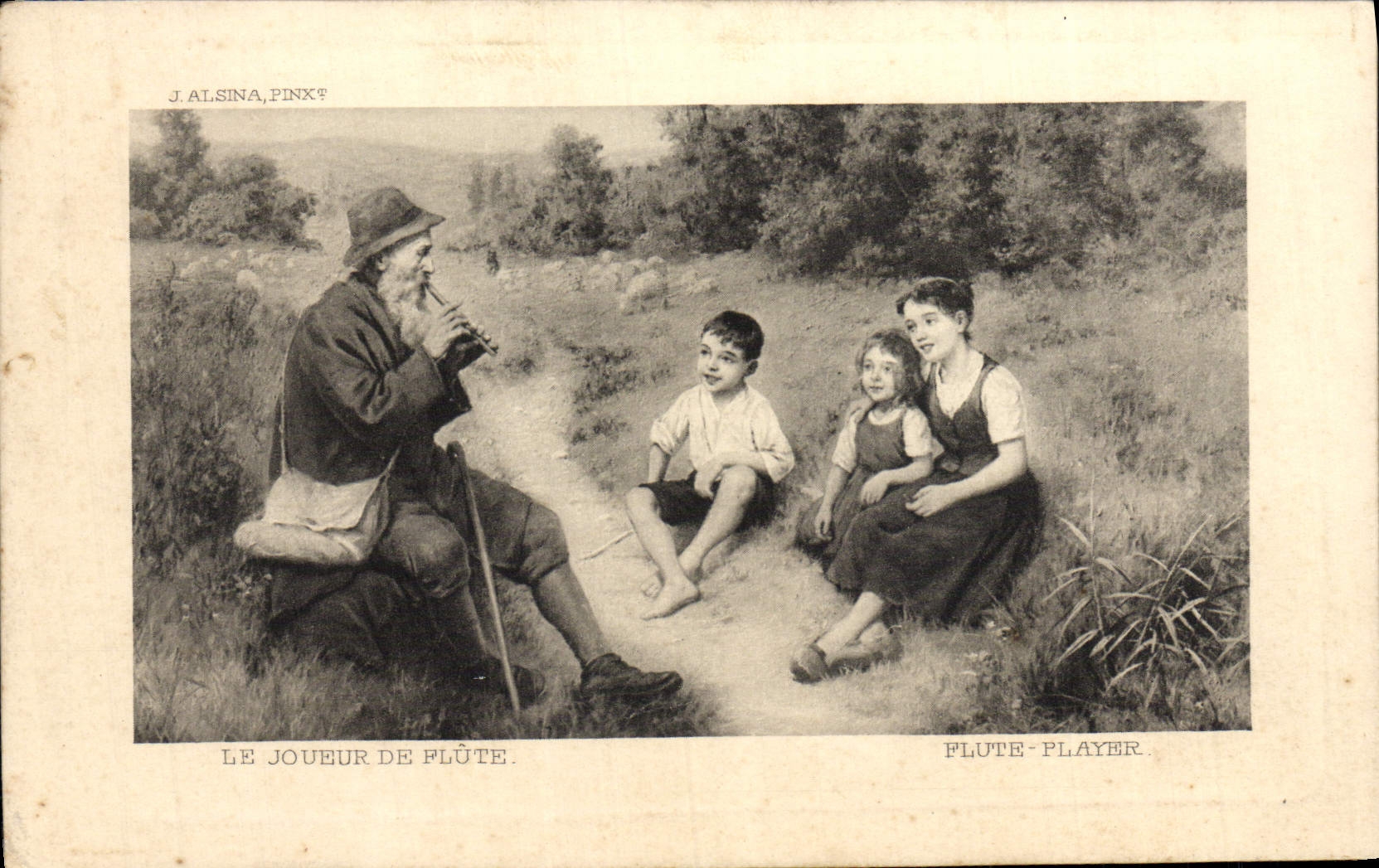 CPA Le Joueur de Flute Enfants