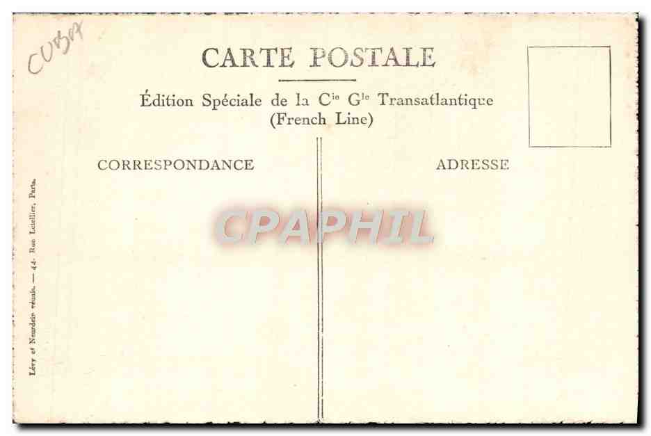 CPA Paquebot Cuba Salle de Jeux des enfants Cheval — Verso