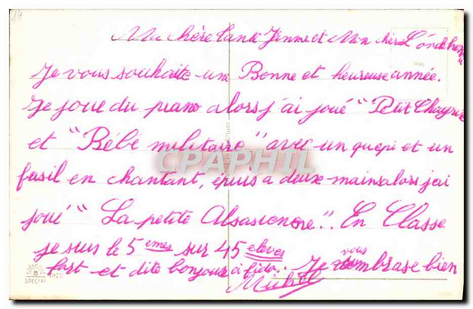 CPA Fantaisie Enfant Chein Brouette Bonne Annee — Rückseite