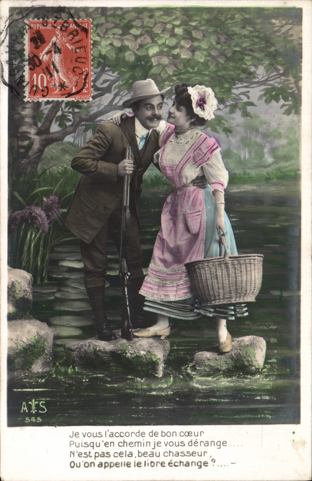 CPA Fantaisie Femme Chasseur Chasse