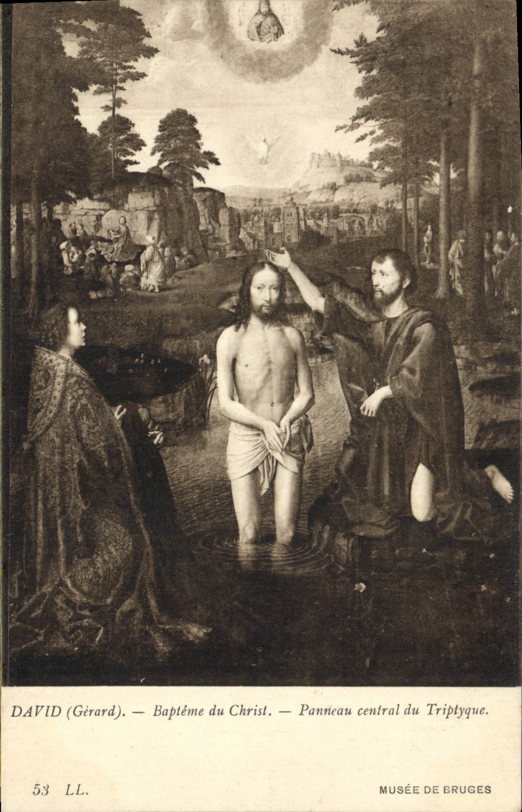 CPA David Bapteme du Christ Panneau central du Triptyque Musee de Bruges 