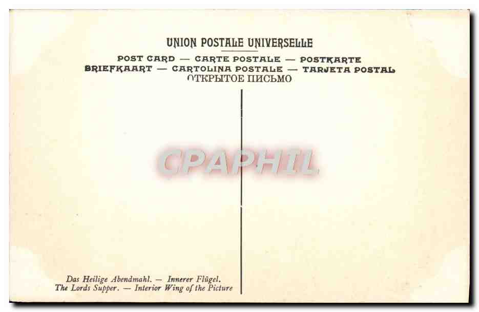 CPA Pourbus La Cene Volet interieur Bruges Eglise Saint Sauveur  — Verso