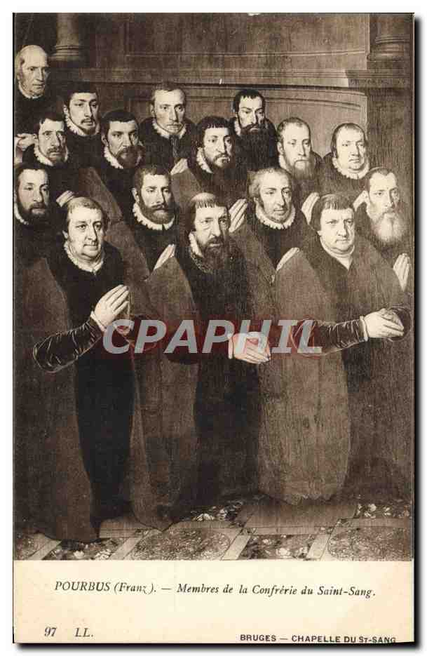 CPA Pourbus Membres de la Confrerie du Saint Sang Bruges Chapelle du St Sang