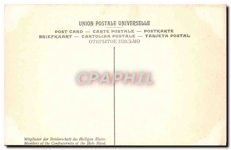 CPA Pourbus Membres de la Confrerie du Saint Sang Bruges Chapelle du St Sang — Verso