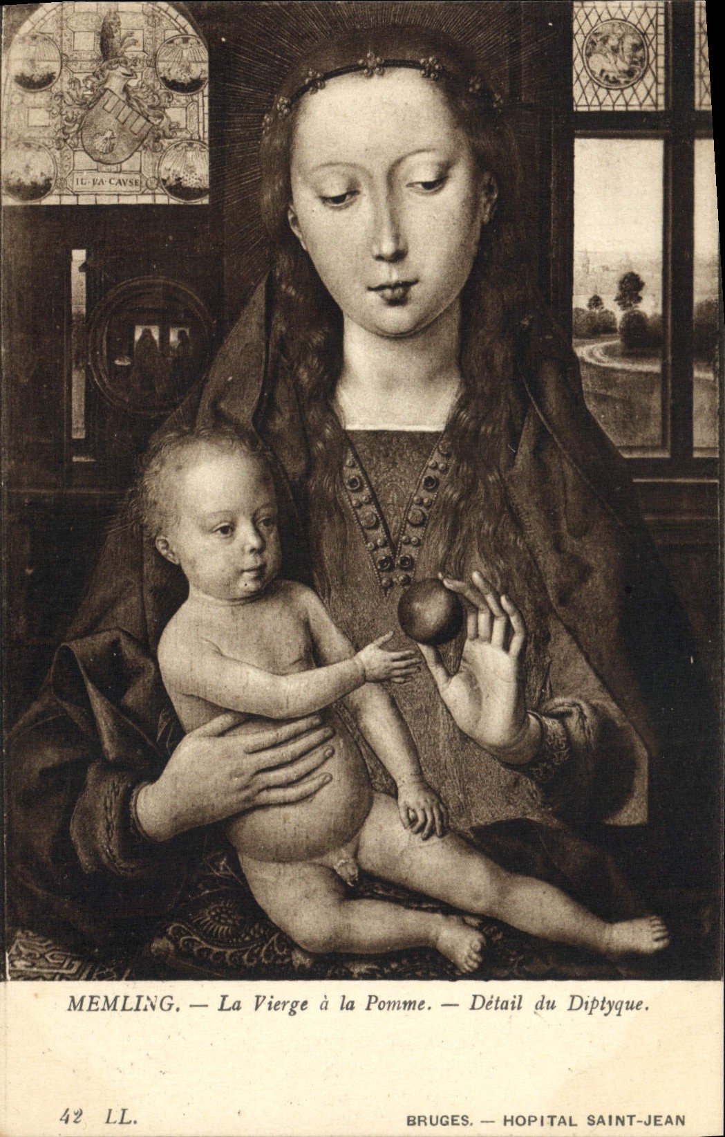 CPA Memling La Vierge a la Pomme Detail du Diptyque Bruges Hopital Saint Jean