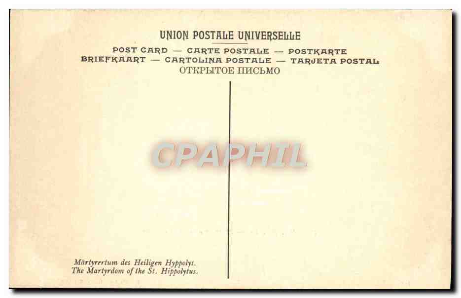 CPA Dierick Bouts Martyre de Saint Hippolyte Bruges Eglise Saint Sauveur  — Back