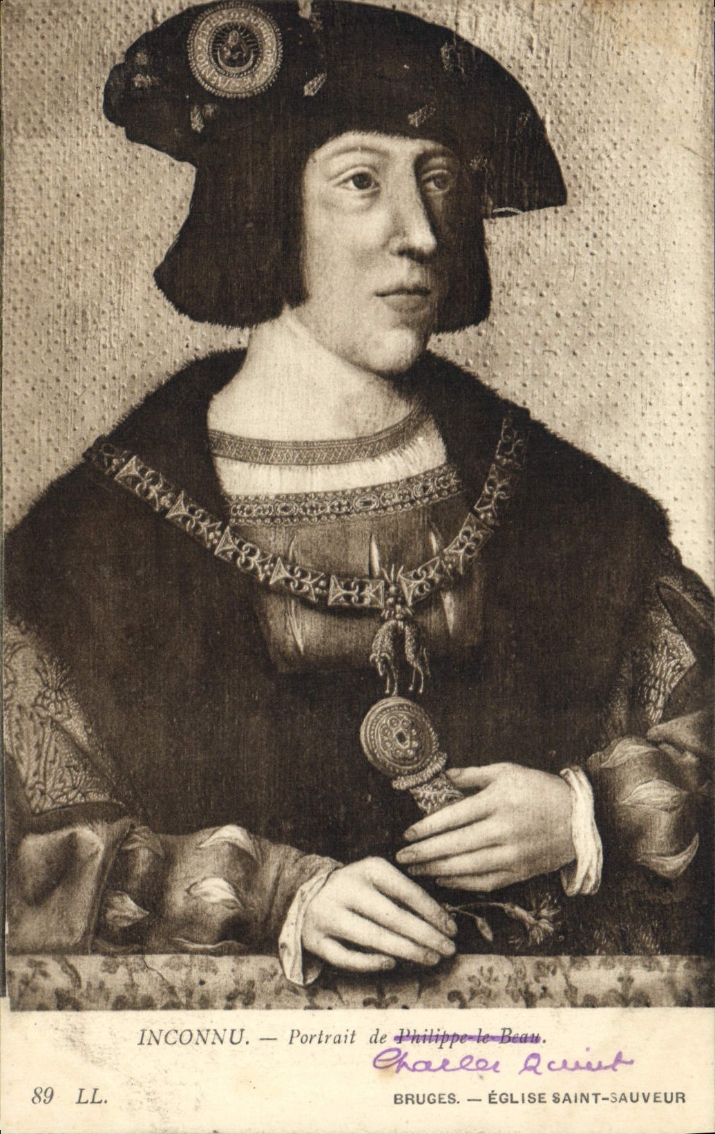 CPA Inconnu Portrait de Charles Quint Philippe le Beau Bruges Eglise Saint Sauveur 