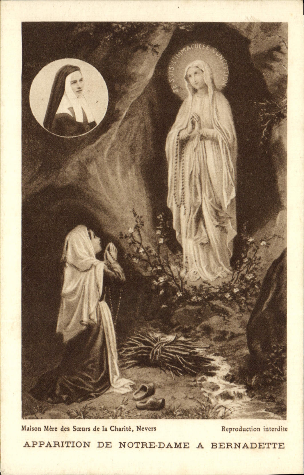 CPA Apparition de Notre Dame a Bernadette 