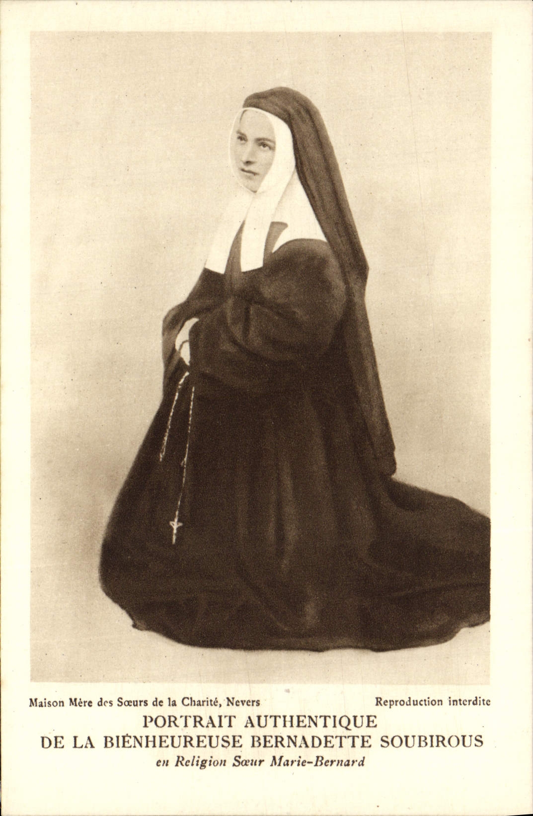 CPA Portrait Authentique de la La Bienheureuse Bernadette Soubirous 
