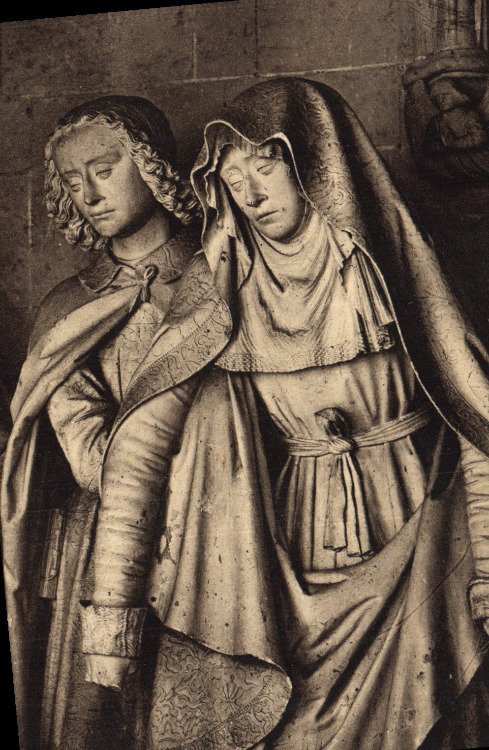 CPA Les Saints de Solesmes Notre Dame et Saint Jean au tombeau du Christ