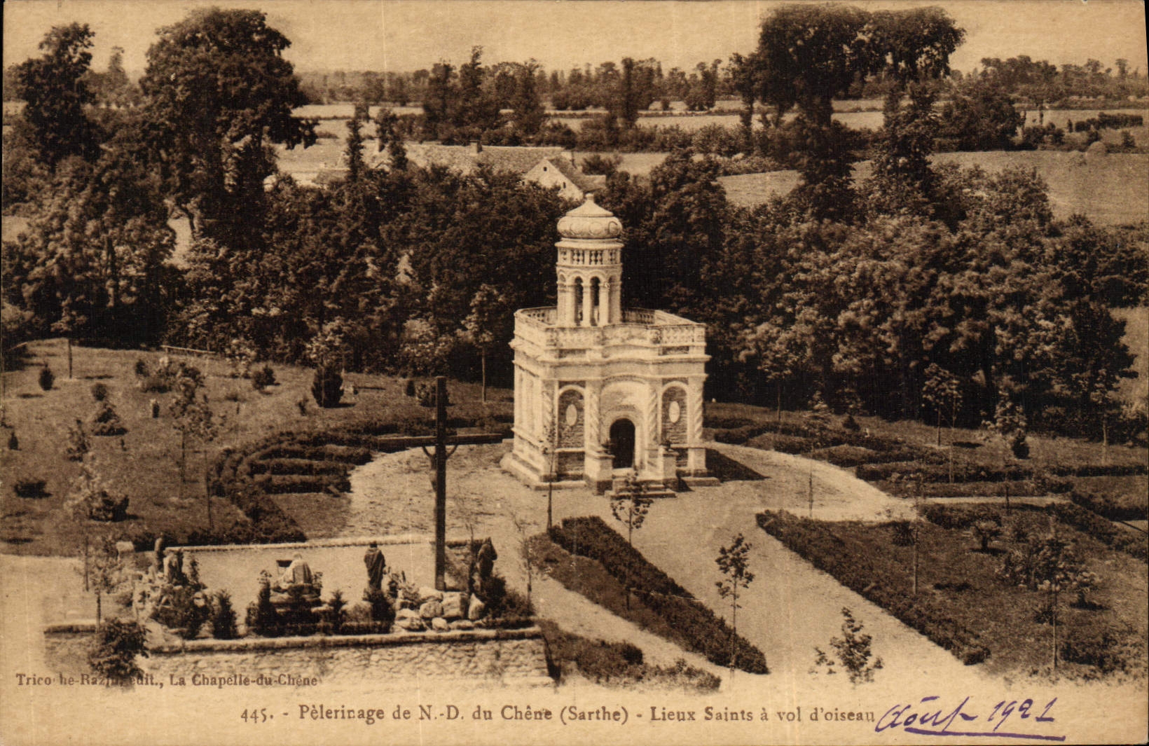 CPA Pelerinage de Notre Dame du Chene Lieux saints a vol d'oiseau