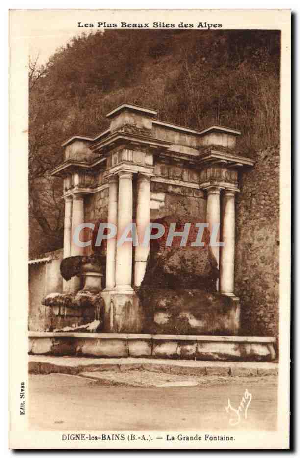 Digne-les-Bains (B.-A.) — La Grande Fontaine — Édit. Sivan