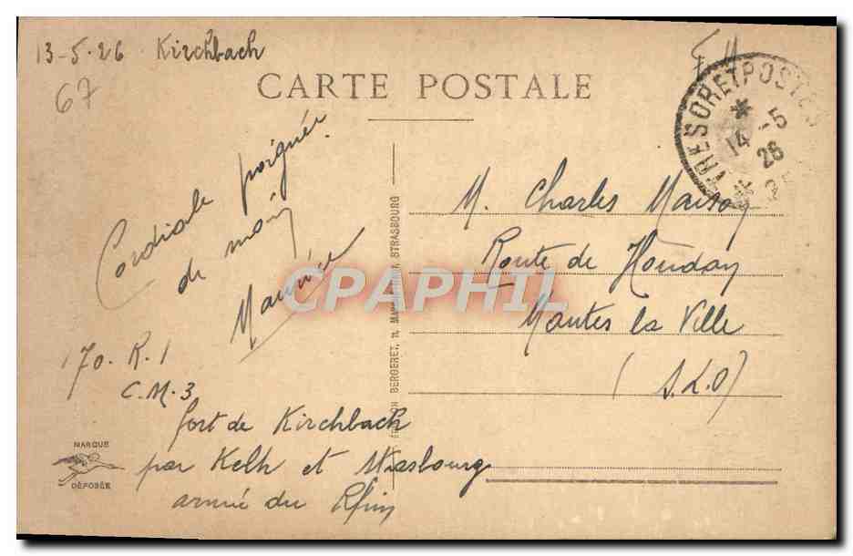 CPA Strasbourg La Cathedrale  — Verso