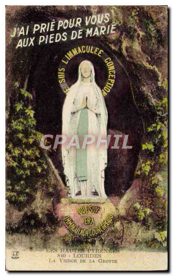CPA Lourdes La vierge de la grotte
