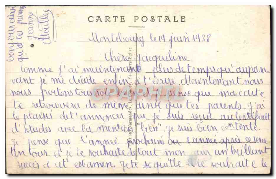 CPA Normandie L'eglise Fleches en pierre de l'epoque  — Rückseite