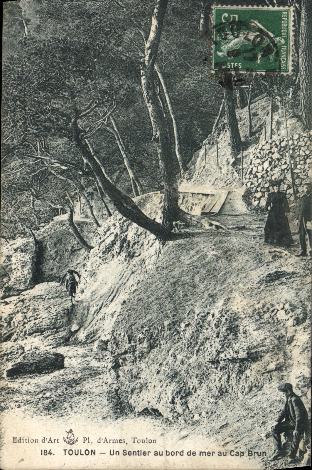TOULON — Ein Weg am Meer am Cap Brun — Künstlerische Ausgabe Pl. d'Armes, Toulon, n° 184