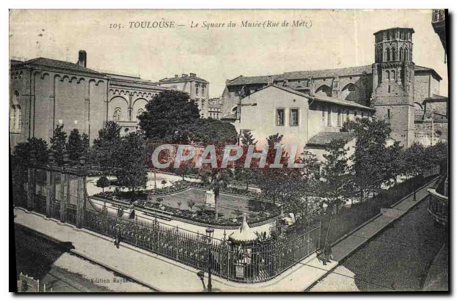 CPA Toulouse Le Square du Musee Rue de Metz