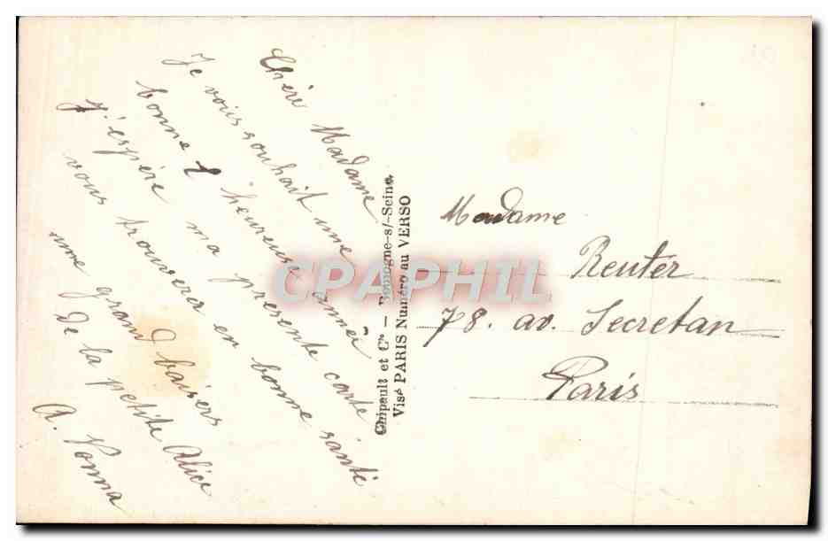 CPA Fantaisie Bonne annee — Rückseite
