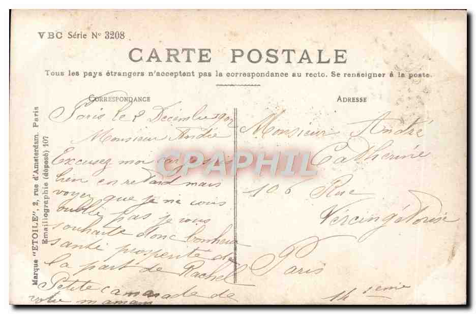 CPA Fantaisie Enfant — Verso