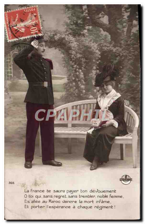 CPA Fantaisie Femme Soldat Militaria