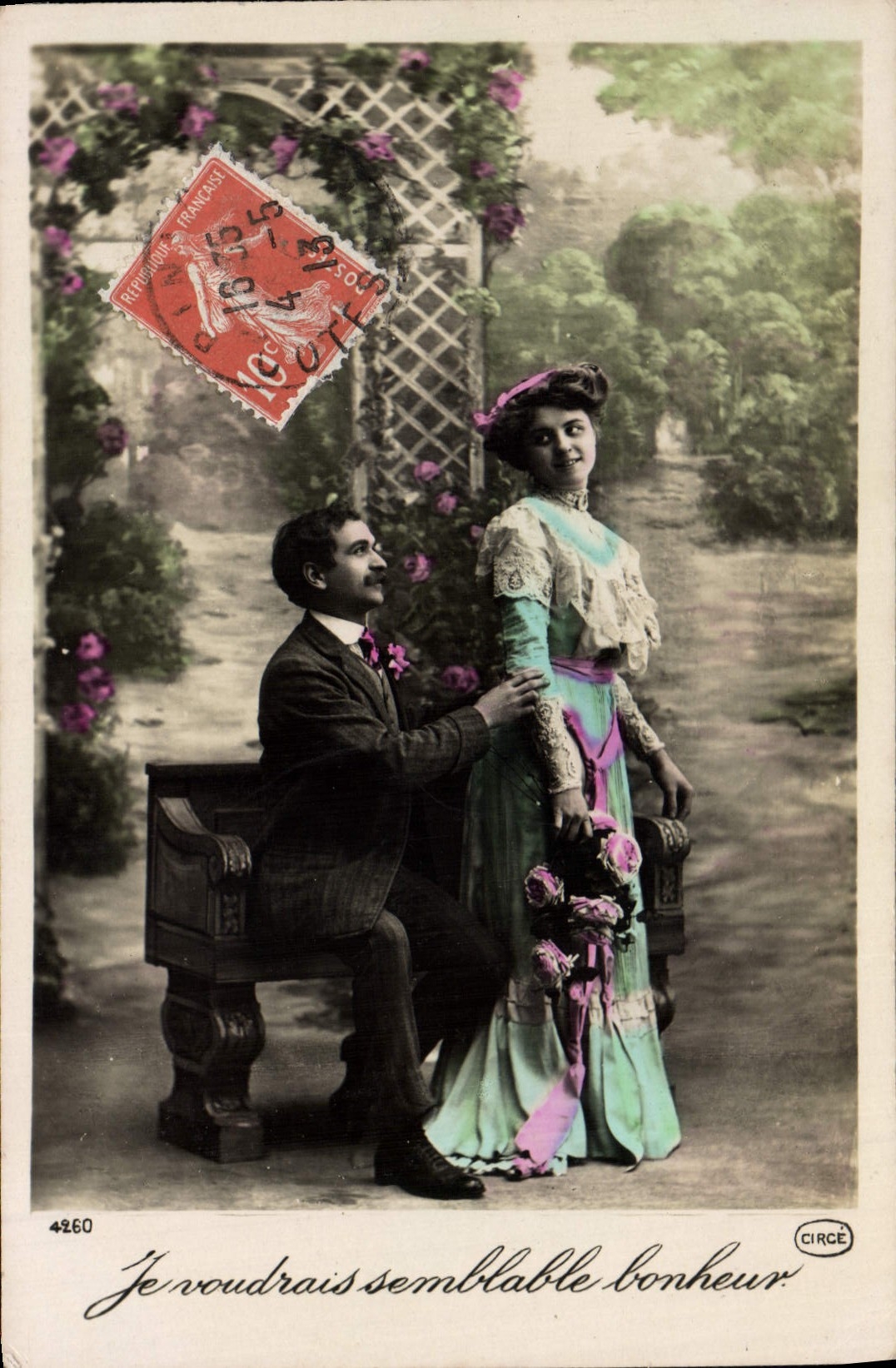 Je voudrais semblable bonheur — scène de couple dans un parc — CIRCE n°4260