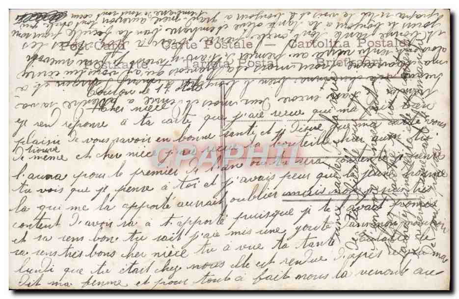 Couple en extérieur — scène romantique — éditeur inconnu, n° 4192 — Verso
