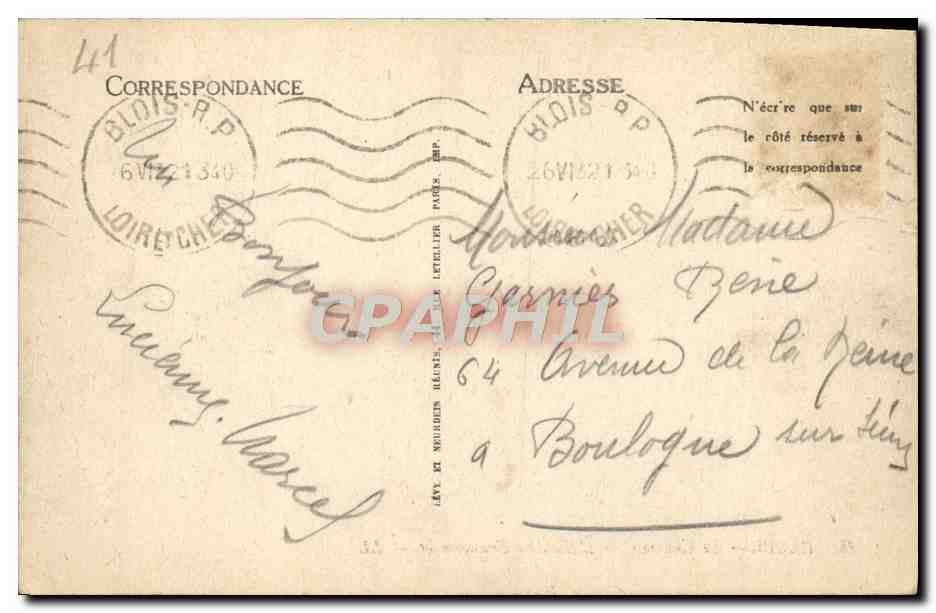 CPA Blois Le Chateau L'Escalier Francois 1er — Verso