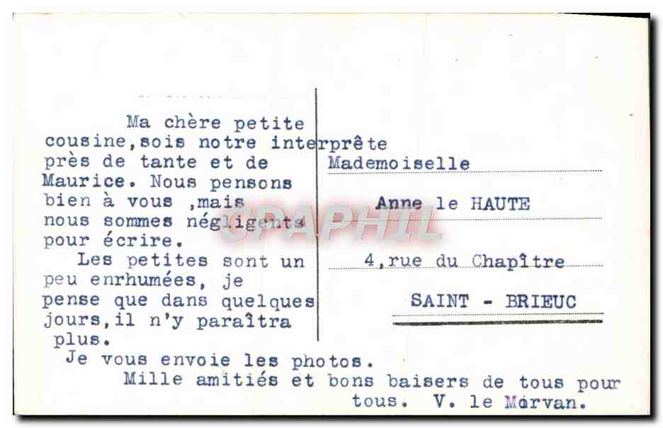 CPA Fantaisie Enfant — Rückseite