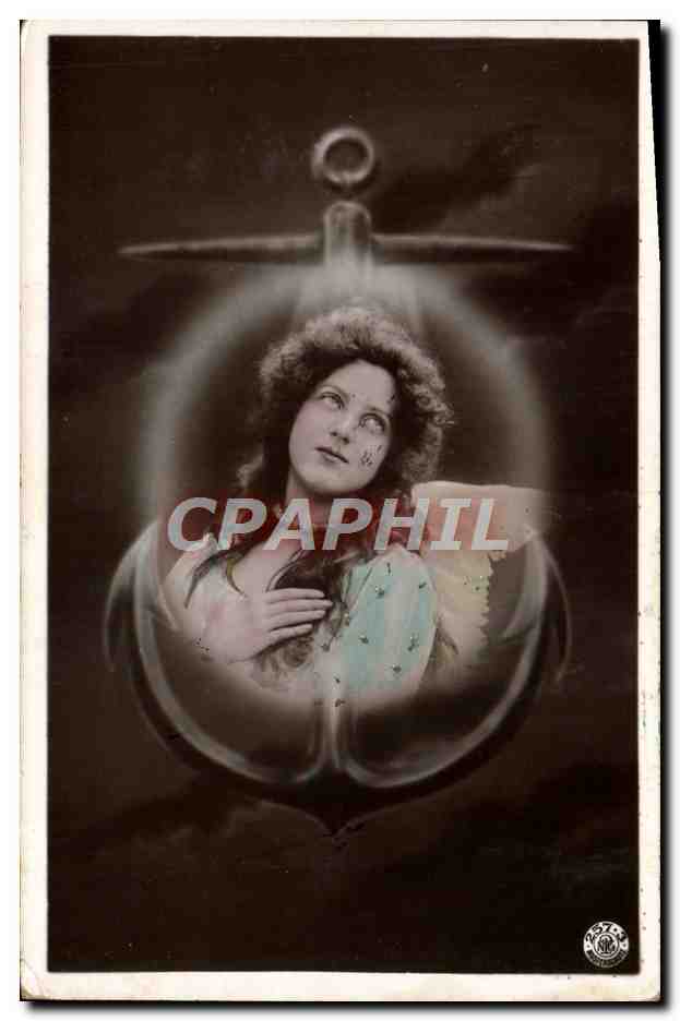 CPA Fantaisie Bonne Fete Femme Ancre de marine