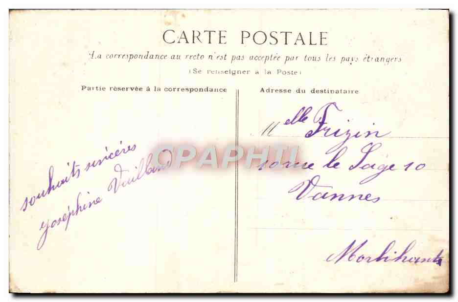 CPA Fantaisie Chat Chien Sabot  — Rückseite