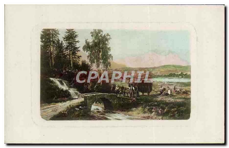CPA Attelage Boeufs 