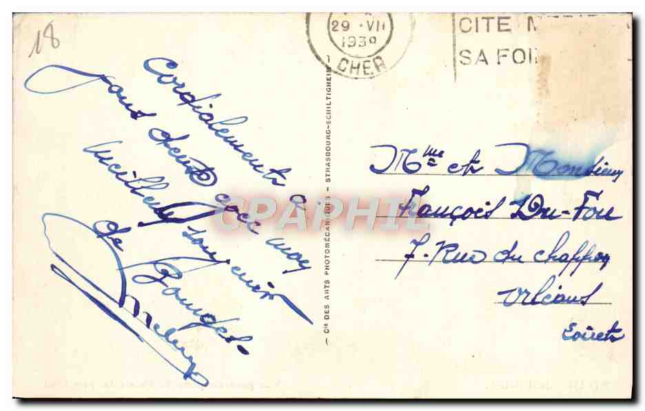 CPA Bourges Vue Generale Prise du Palais Jacques Coeur  — Rückseite