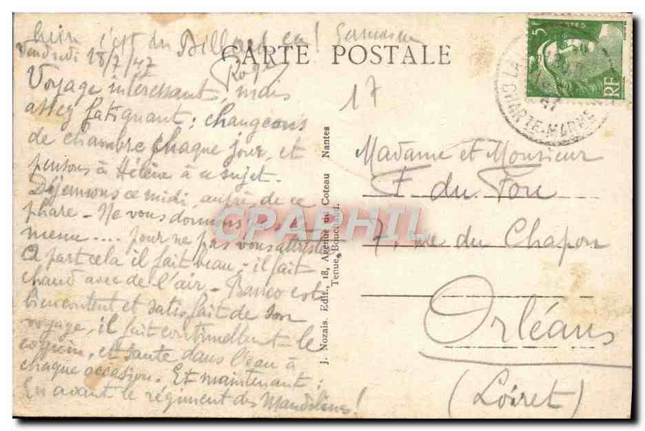 Insel Ré (Ch.-Inf.) — Leuchtturm der Wale — J. Nozais, Verlag, Nantes — Rückseite