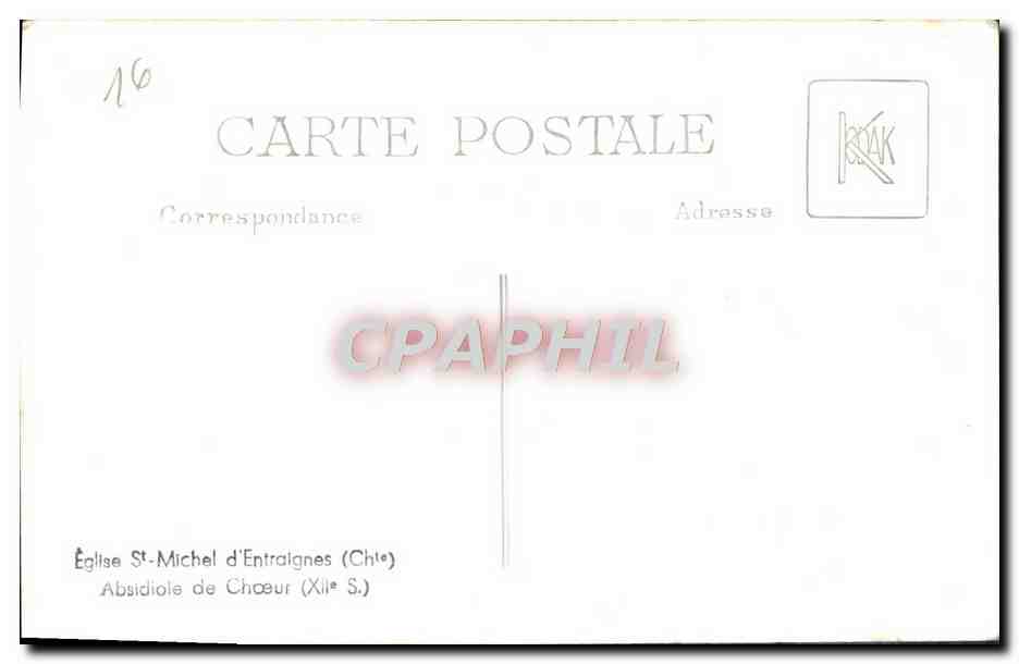 CPM Eglise St Michel D'Entraignes Absidiale de Choeur — Verso