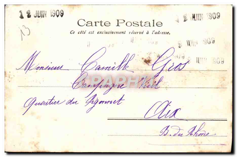 CPA Marseille Pont de la Fausse Monnaie — Rückseite