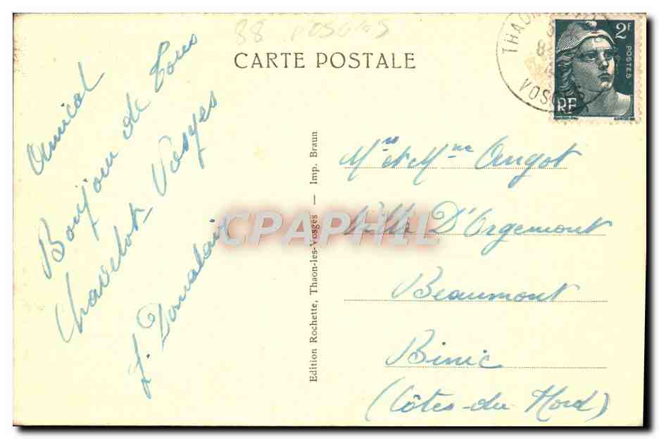 CPA Thaon Les Vosges Un Coin De La Moselle — Rückseite