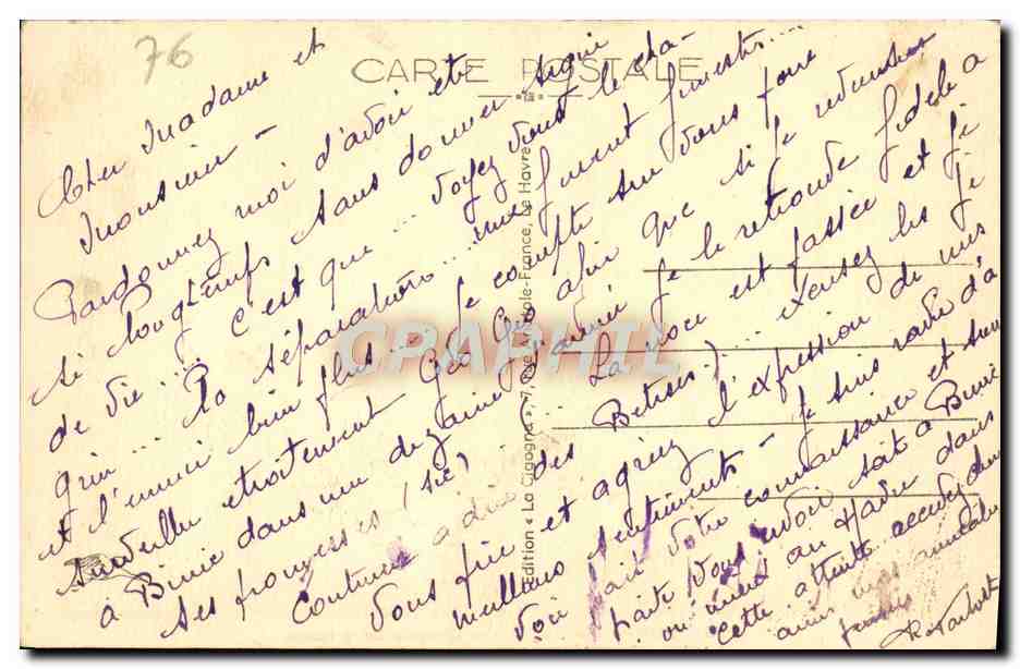 CPA Saint Adresse Vue Generale Sur le Havre — Rückseite