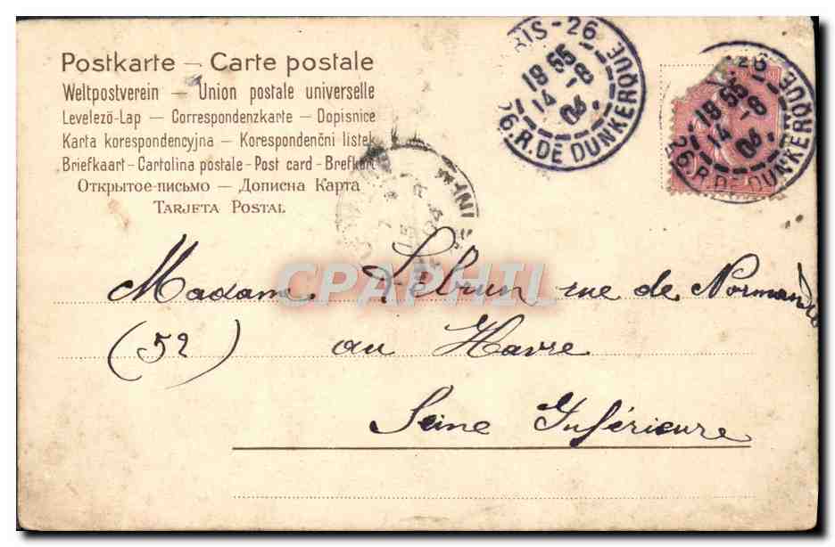 CPA Fantaisie Fleurs  — Rückseite