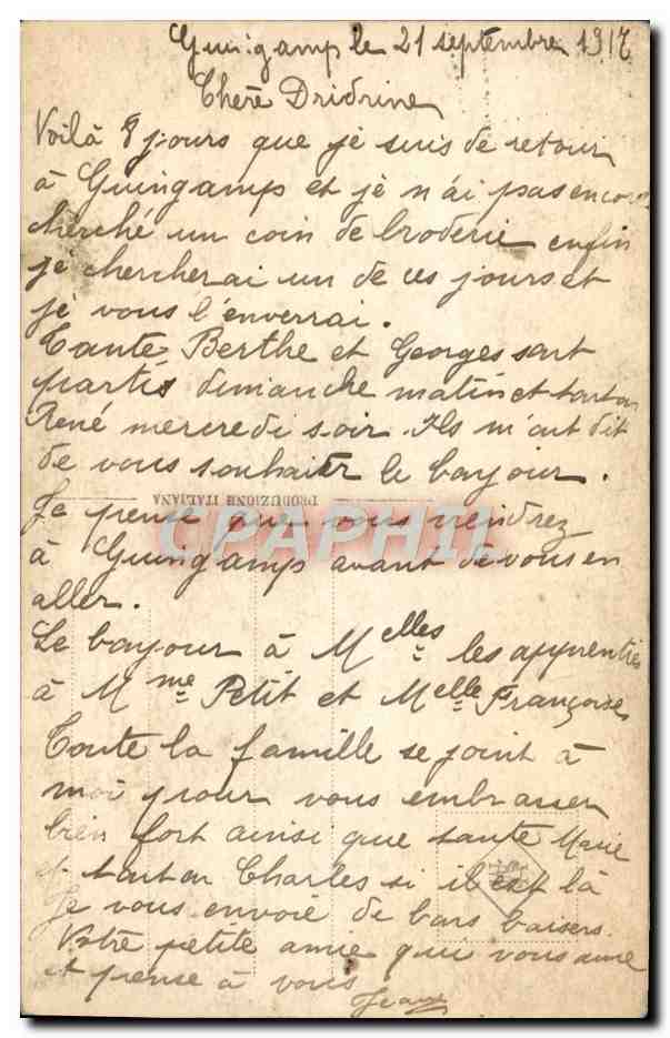 CPA Fantaisie  — Verso