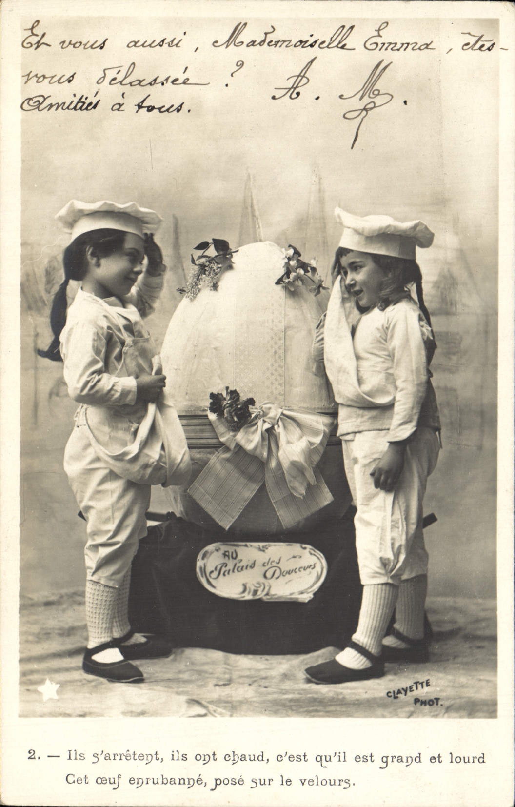 CPA Fantaisie Enfants oeuf Patissier