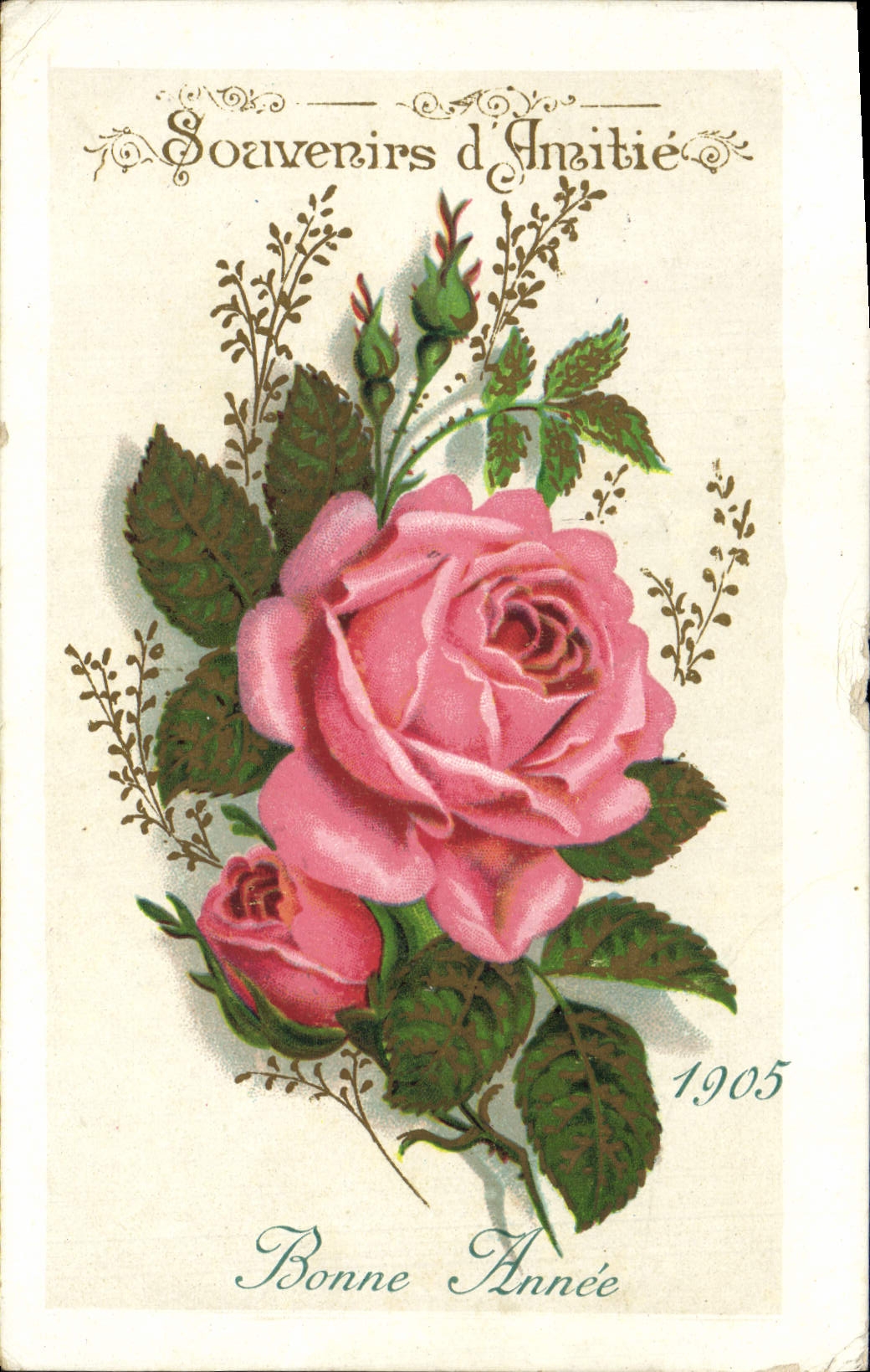CPA Fantaisie Fleurs Souvenirs D'Amitie