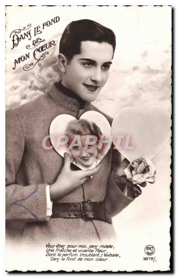 CPA Fantaisie Homme Coeur Femme