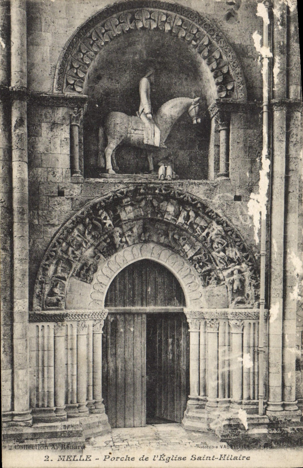 CPA Melle Porche de L'Eglise Saint Hilaire