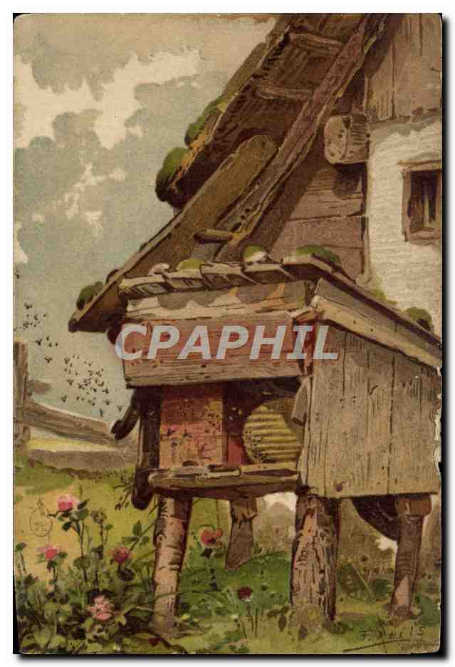CPA Fantaisie Maison dans la montagne Miel Abeilles