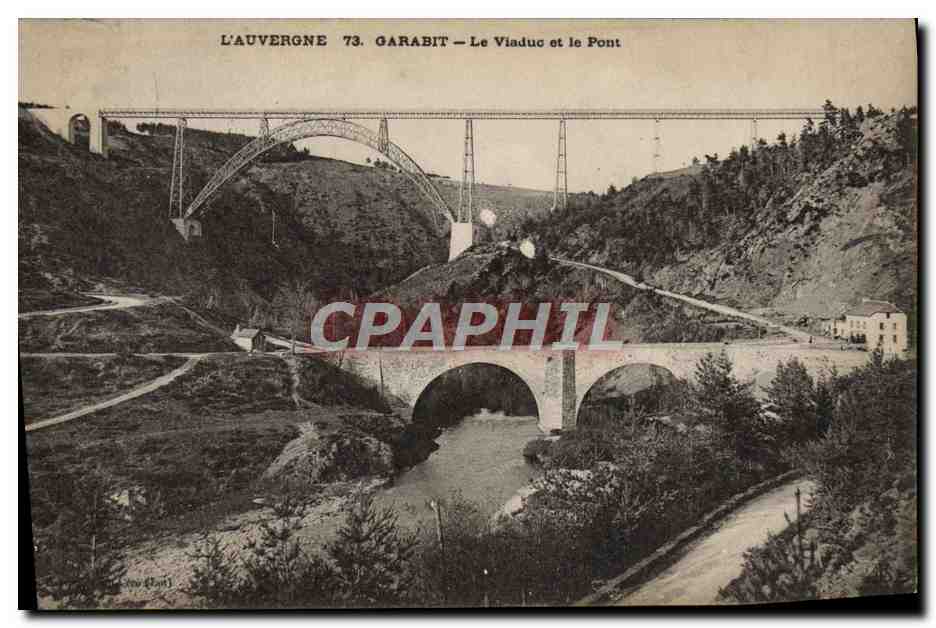 CPA L'Auvergne Garabit Le Viaduc et le Pont