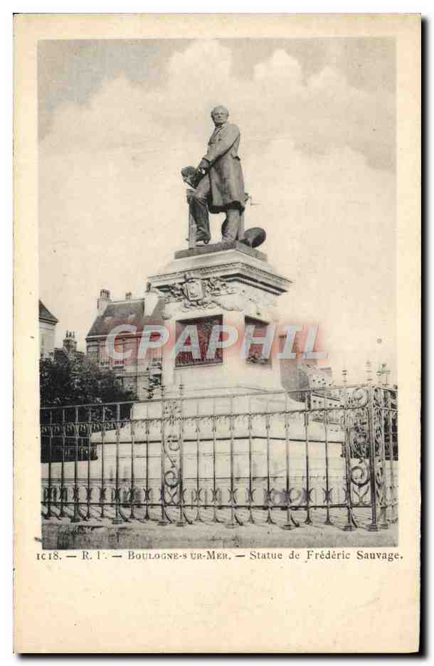 Boulogne-sur-Mer — Statue von Frédéric Sauvage — ICI8, R. I.