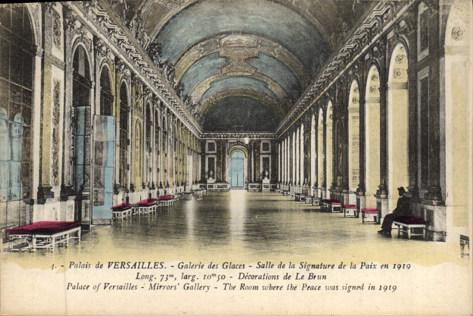 CPA Palais de Versailles Galerie des Galces Salle de la Signature de la paix en 1919