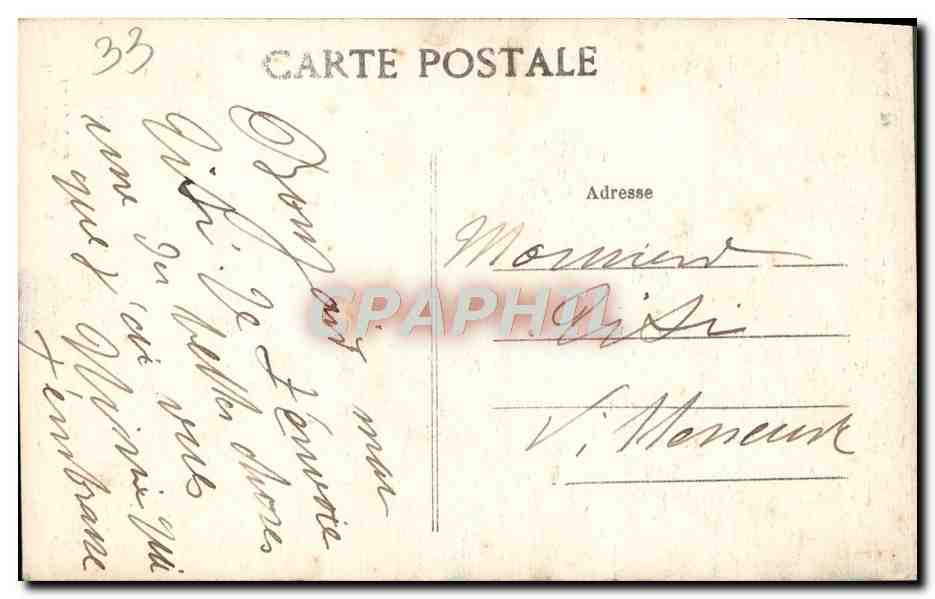 Bordeaux — La Porte du Palais — J.G. 117 — Verso