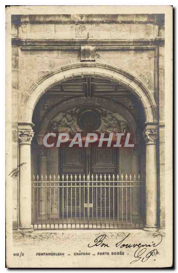 Fontainebleau — Castillo — Puerta Dorada — G.P.R. — n° 418/2 - Anverso