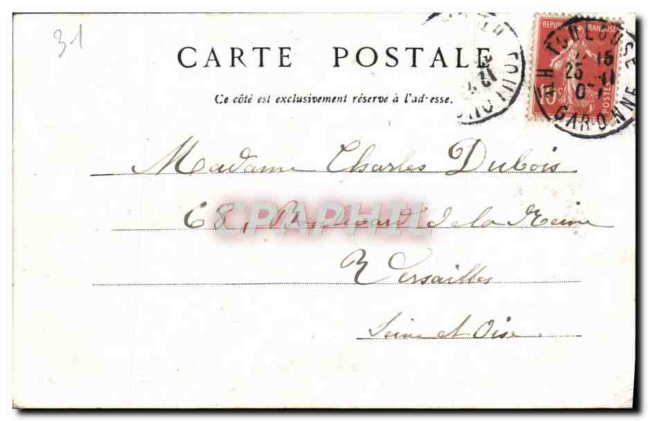 CPA Toulouse Entree Du Grand Rond — Verso